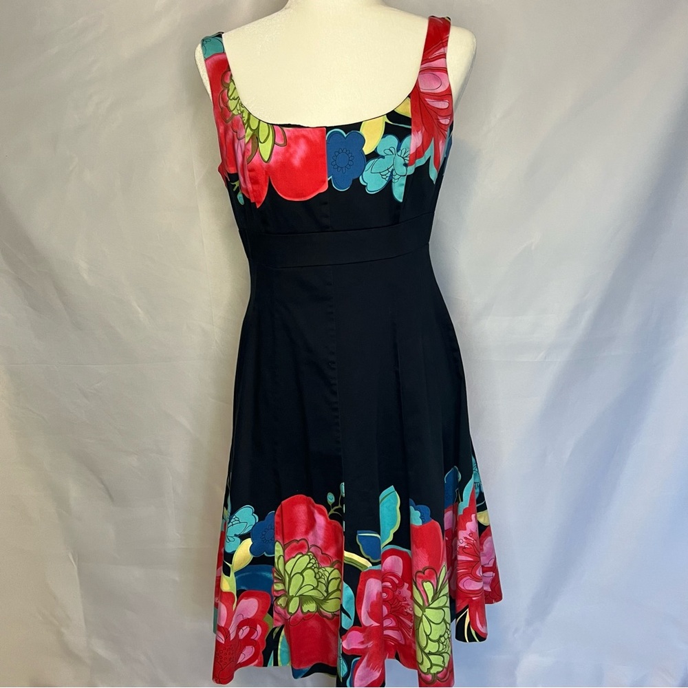 Nine West , black, floral, scoop neck, dress size 8